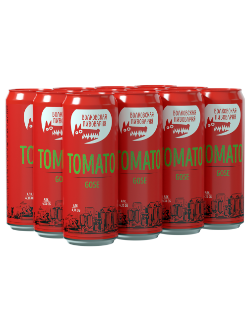 Пивной напиток Волковская пивоварня Tomato Gose Эль красный, 0.45л