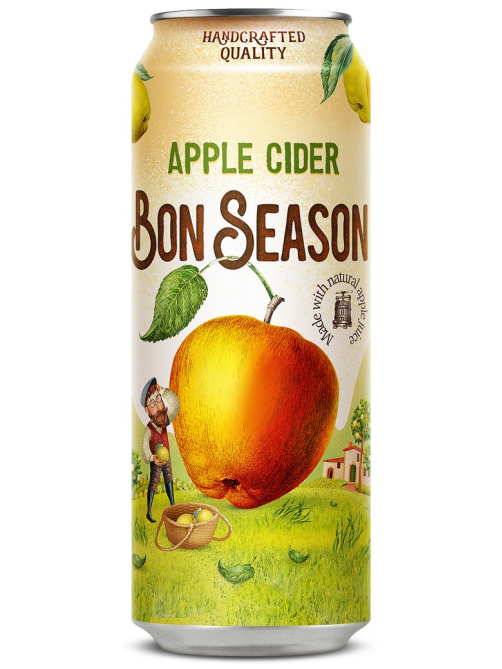 Сидр Bon Season Яблочный сладкий, 0.43л