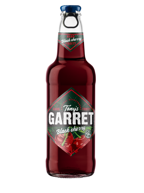 Пивной напиток Tony's Garret Hard черная вишня, 0.4л
