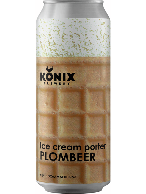 Пивной напиток Konix Brewery Ice Cream Porter Plombeer, 0.45л