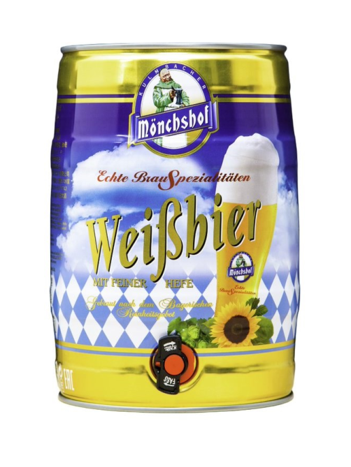 Пиво Monchshof Weissbier светлое, 5л