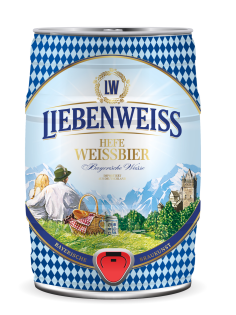 Пиво Liebenweiss Эль пшеничное светлое нефильтрованное, 5л