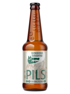 Пиво Волковская пивоварня Pils светлое фильтрованное, 0.45л