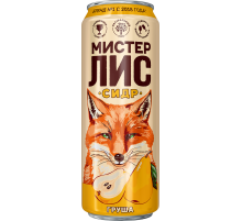 Сидр Мистер Лис Сочная груша сладкий, 0.43л