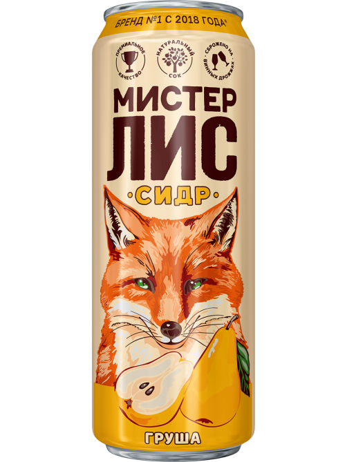 Сидр Мистер Лис Сочная груша сладкий, 0.43л