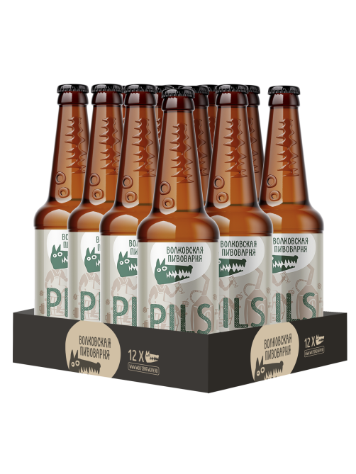 Пиво Волковская пивоварня Pils светлое фильтрованное, 0.45л