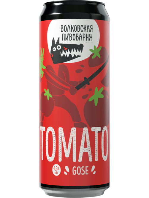 Пивной напиток Волковская пивоварня Tomato Gose Эль красный, 0.45л