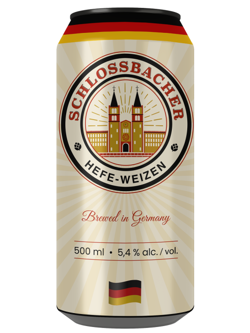 Пиво Schlossbacher Hefe-Weizen Эль светлое нефильтрованное, 0.5л