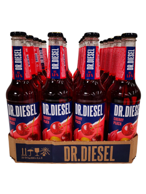 Пивной напиток Doctor Diesel Cherry-Peach вишня и персик, 0.4л