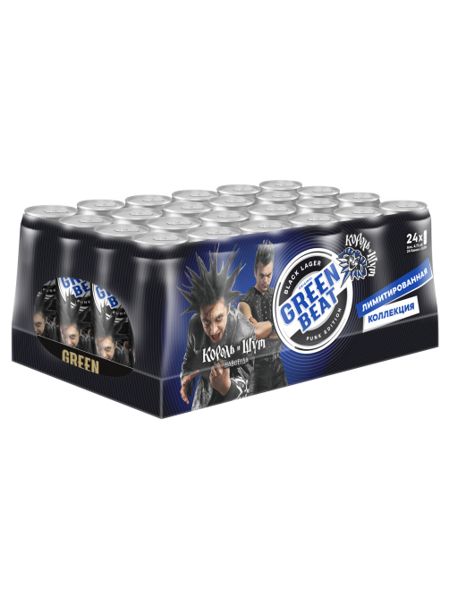 Пивной напиток Greenbeat Black Lager, 0.45л