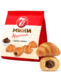 Мини круассаны 7 Days c кремом какао, 265г