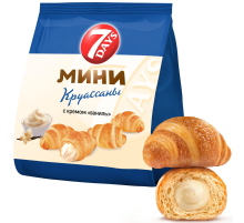 Мини круассаны 7 Days c кремом со вкусом ваниль, 265г