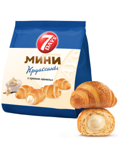 Мини круассаны 7 Days c кремом со вкусом ваниль, 265г