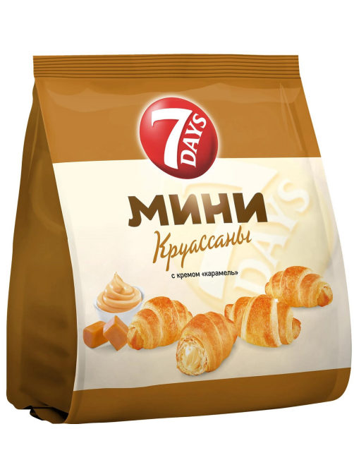 Мини-круассаны 7 Days c кремом со вкусом карамель, 265г