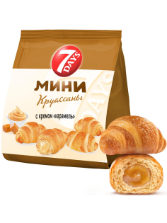 Мини-круассаны 7 Days c кремом со вкусом карамель, 265г