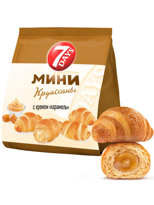 Мини-круассаны 7 Days c кремом со вкусом карамель, 265г