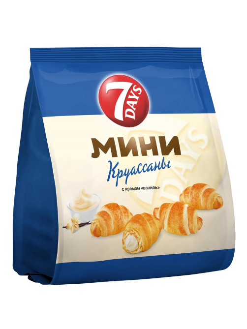 Мини круассаны 7 Days c кремом со вкусом ваниль, 265г