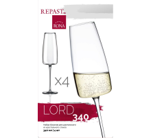 Набор бокалов для шампанского Rona Lord, 340мл x 4шт