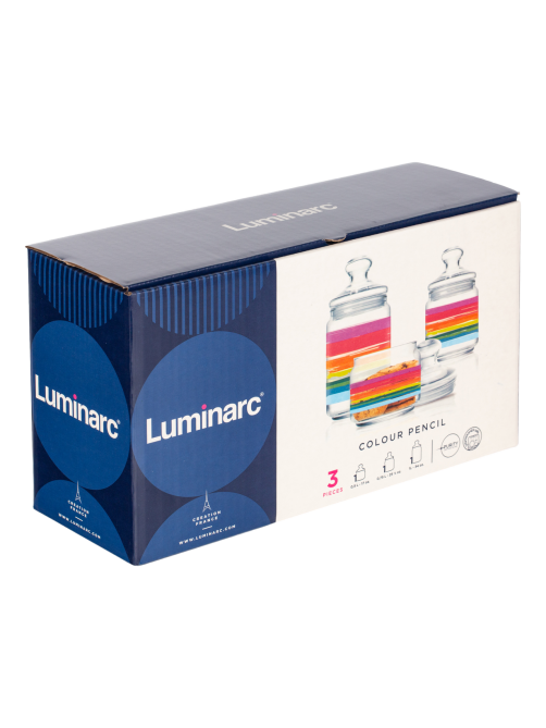 Набор банок Luminarc Pencil 0.5л, 0.75л, 1л