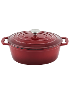 Кастрюля Oval Enamel чугунная с крышкой 3.4л, 27 х 21см