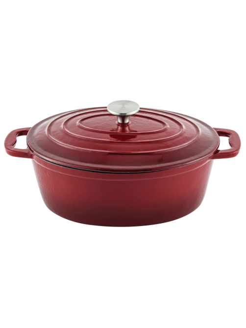 Кастрюля Oval Enamel чугунная с крышкой 3.4л, 27 х 21см