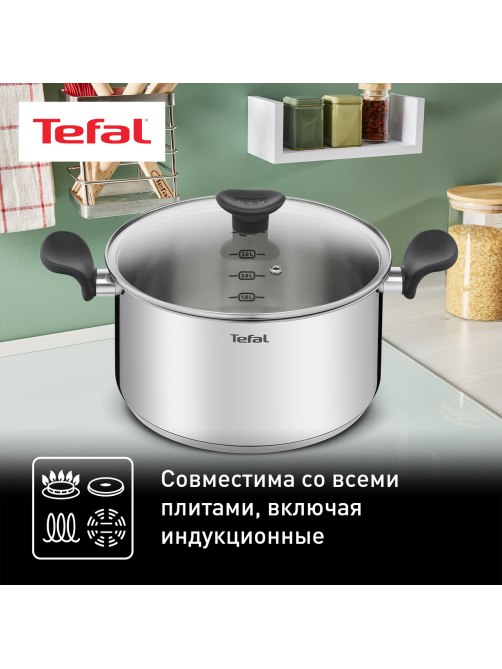 Кастрюля с крышкой Tefal Primary 5.3л, 24см