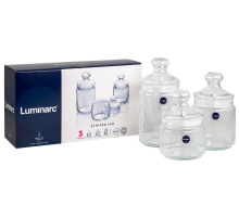 Набор банок Luminarc Striped Jar 500мл, 750мл и 1л