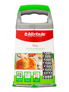Терка Attribute Viva Grey-Green 6-и сторонняя, 20 х 20 х 10см