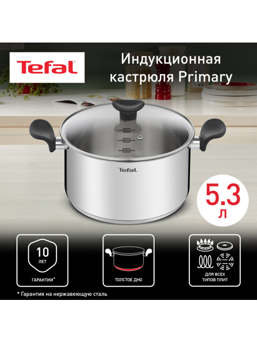 Кастрюля с крышкой Tefal Primary 5.3л, 24см