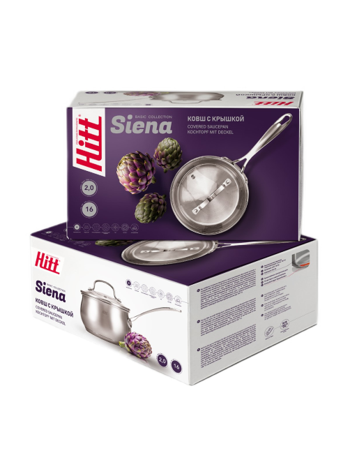 Ковш Hitt Siena с крышкой 2л, 16см