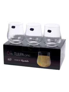 Набор стаканов Crystal Bohemia Tulipa optic, 350мл х 6шт