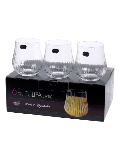 Набор стаканов Crystal Bohemia Tulipa optic, 350мл х 6шт