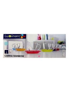 Набор чайный Luminarc Rainbow на 6 персон 220мл, 12 предметов