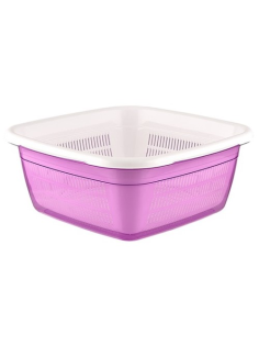 Миска Hobby Life Emerald квадратная с дуршлагом, 3.8л