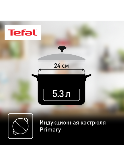 Кастрюля с крышкой Tefal Primary 5.3л, 24см