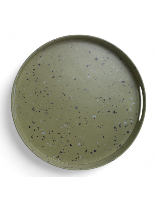 Поднос Domenik Stone Green круглый, 30см