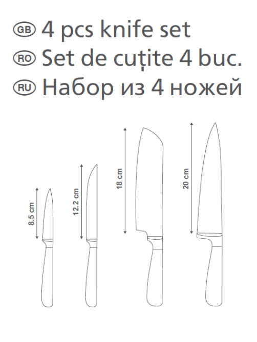Набор ножей 4 предмета