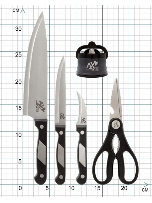 Набор ножей Axwild Ideal, 5 предметов