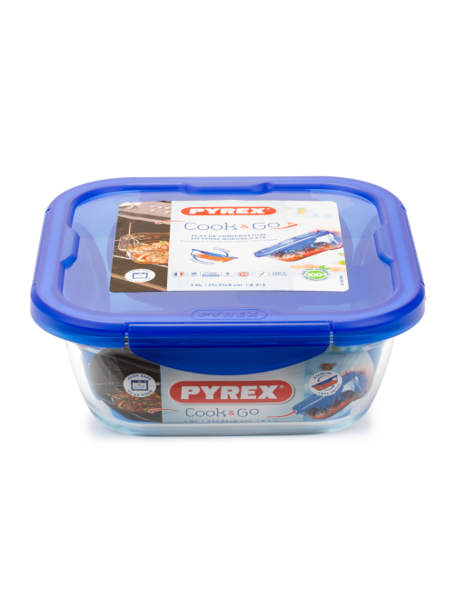 Форма Pyrex Cook&Go с крышкой 21 x 21 x 8см, 1.9л