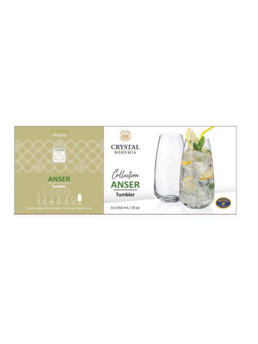 Набор стаканов Crystal Bohemia Anser alizee, 550мл х 6шт