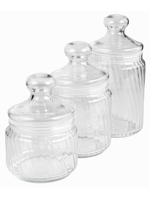 Набор банок Luminarc Striped Jar 500мл, 750мл и 1л