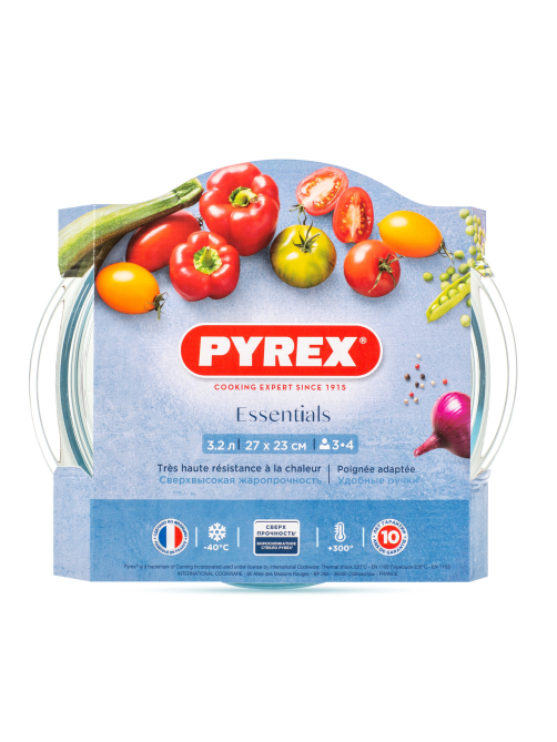 Кастрюля Pyrex Classic Essentials с крышкой жаропрочная 3.2, 27 х 23см