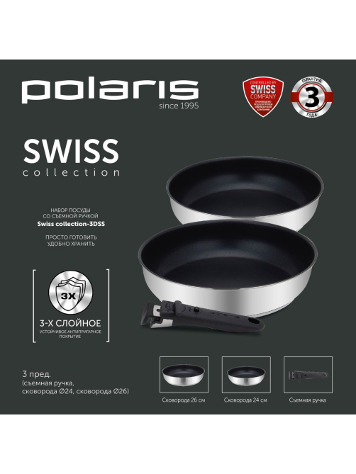 Набор сковород Polaris Swiss Collection 24см и 26см
