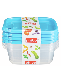 Набор Phibo контейнеров, 600мл x 4шт