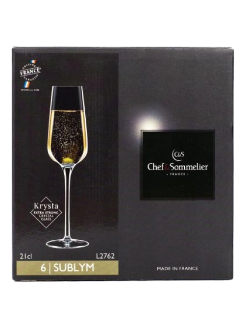 Набор бокалов для шампанского Chef&Sommelier Sublym, 210мл х 6шт