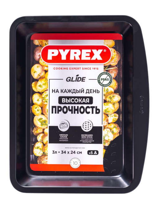Форма для запекания Pyrex Glide прямоугольная 3л, 24 x 24 x 4см