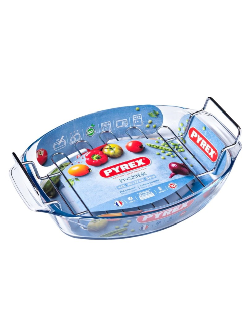 Форма для запекания Pyrex Irresistible овальная с решеткой 4.2л 40 х 28см, 39 х 27см