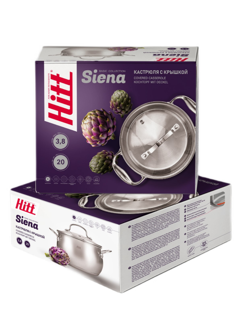 Кастрюля Hitt Siena с крышкой 3.8л, 20см