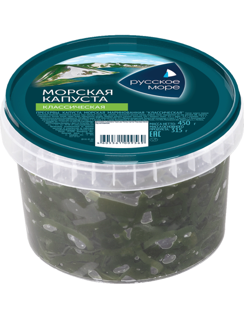 Капуста морская Русское море маринованная классическая, 450г