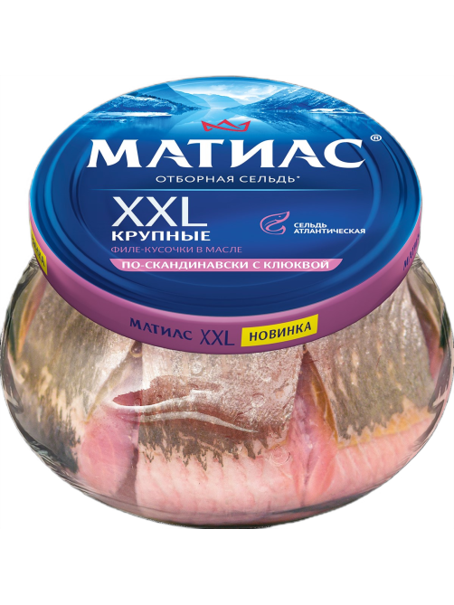 Сельдь Матиас По-скандинавски филе-кусок с клюквой, 260г